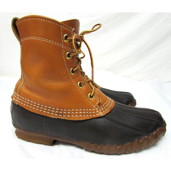 Vintage LL Bean Maine hunting shoe women's size 7 brown duck boots - Picture 8 of 12